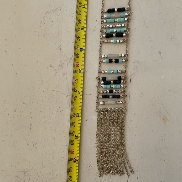 Boho Beaded & Fringe Necklace - Picture 1 of 5